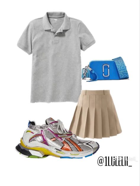 Grey Uniform Outfit, Cheap Gray Skirt For School, Gray Uniform Outfits, Casual Gray Skirt For School, Gray Summer School Skirt, Grey Uniform Skirt, Grey Uniform, Uniform Outfits Ideas, Style Uniform