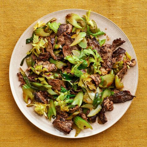 Celery Stir Fry, Celery Recipe, Bon Appetit Recipes, Black Pepper Beef, Pepper Beef, Beef Sirloin, Beef Stir Fry, Fry Recipes, Bon Appetite