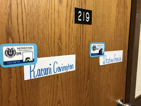 Monsters Inc Door Decs, Monsters University Door Decs, Hall Themes, Res Life Bulletin Boards, Ra Door Decs, Ra Themes, Resident Advisor, Door Decks, Ra Boards