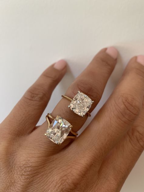 Wedding Rings 5 Carat, Engagement Square Rings, Large Cushion Cut Engagement Ring, Square Cut Rings Engagement, 3 Ct Cushion Cut Engagement Ring, Cushion Cut Engagement Ring Gold Band, Elongated Square Engagement Rings, Big Square Engagement Rings, 2 5 Carat Cushion Cut Engagement Ring