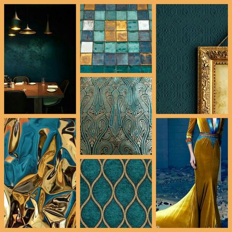 Teal And Gold Bedding Sets, Teal Wedding Mood Board, Teal And Gold Dining Room, Turquoise Gold Bedroom, Teal And Gold Office, Teal And Copper Living Room, Teal Gold Living Room, Teal And Gold Bedroom Ideas, Teal And Gold Bathroom