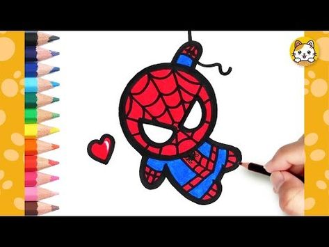 (2) Spiderman Drawing Easy | How to Draw Cartoon Spiderman | Easy Step by Step Tutorial For Kids - YouTube Cartoon Spiderman Drawing Easy, Cute Spiderman Drawing Easy, Spider Man Simple, Easy Spiderman Drawing, Spiderman Drawing Easy, How To Draw Spiderman, Spider Cartoon, Cartoon Spiderman, Easy Step By Step Drawing