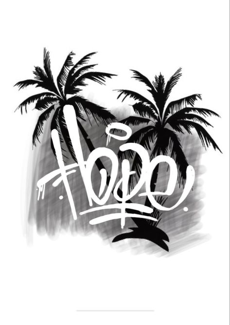 Palm Trees Tattoo Design, Arm Tattoos Drawing, Cupid Tattoo, Hope Tattoo, Chicano Tattoos Sleeve, Crazy Tattoos, Tattoo Lettering Design, Chicano Lettering, Realistic Tattoo Sleeve