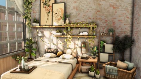 Sims 4 Cc Bedroom Sets, The Sims 4 Bedroom, Sims 4 Cc Bedroom, Cottagecore Apartment, Sims 4 Cc Maxis, Sims 4 Cc Maxis Match, Sims 4 Cottage, Cottage House Interior, Sims 4 Maxis Match