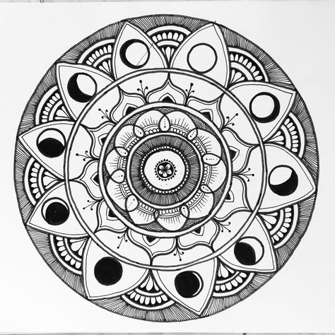 Would love to paint a moon mandala something like this on the wall of my magic room.  Or the ceiling! Miscellaneous Tattoos, Magic Room, Harry Shum Jr, Character Symbols, Elbow Tattoo, Simple Tattoos For Guys, Moon Mandala, Yin Yang Tattoos, Moon Tattoo Designs