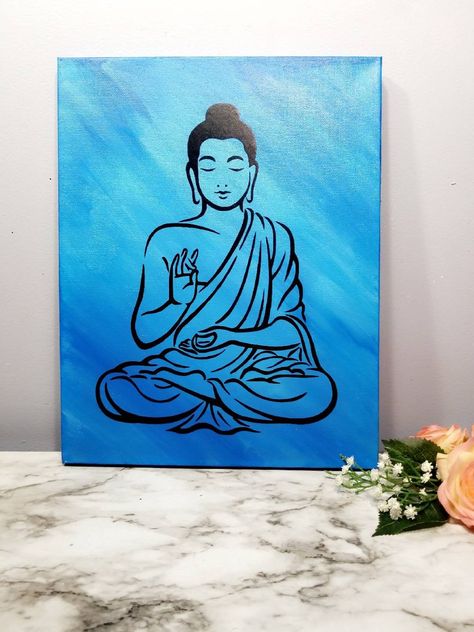 Buddha Outline, Buddha Canvas Art, Yoga Kunst, Zen Wall Decor, Buddha Drawing, Buddha Painting Canvas, Beautiful Buddha, Buddha Canvas, Buddha Art Drawing