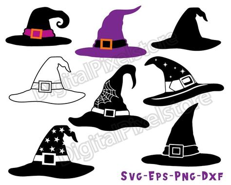 Which Hat, Witches Hat Drawing, How To Draw A Witch Hat, Witch Hat Designs Drawing, Witch Hat Doodle, Witch Hat Drawing, Witches Hat Doodle, Witches Hat, Witch Hat Clipart