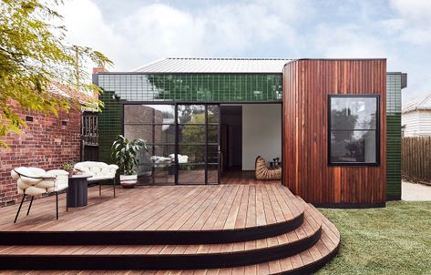 Vertical Wood Siding, Kaufmann House, Weatherboard House, House Addition, Old Pub, Clerestory Windows, Melbourne House, Large Backyard, Australian Architecture