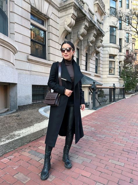 how to style combat boots for winter outfit // sam edelman garret combat boots petite outfit Black Wool Coat Outfit, Petite Winter Outfits, How To Style Doc Martens, Ted Baker Coat, Nordstrom Boots, 2023 Clothes, Sam Edelman Boots, Extra Petite, Sitewide Sale