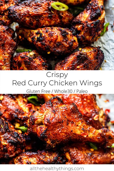 Curry Wings, Curry Chicken Wings, All The Healthy Things, Pregnancy Meals, Teriyaki Chicken Wings, Dairy Free Recipes Easy, Red Curry Chicken, Easy Whole 30 Recipes, 30 Minute Meals Easy