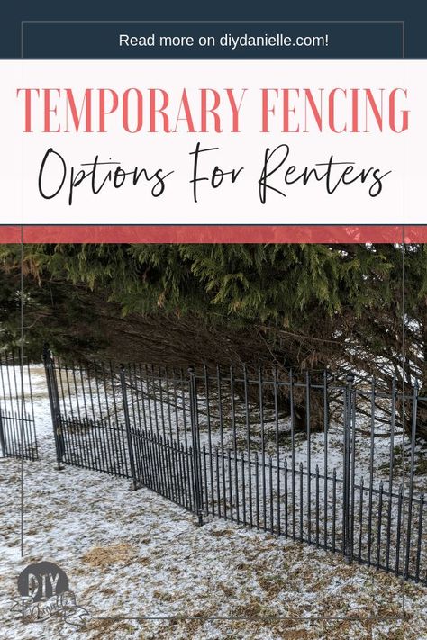 Portable Fence Panels: Perfect as a Temporary Fence for Renters - DIY Danielle Fence For Renters, Pet Fence Ideas, Temporary Fence For Dogs, Renters Diy, Fences Alternative, Diy Dog Fence, Gardens Backyard, Temporary Fencing, Portable Fence