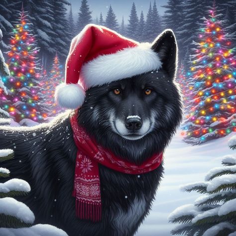 Christmas Wolf Wallpaper, Christmas Wolves, Christmas Wolf, Wolf Christmas, Wolf Clipart, Christmas Critters, Winter Wolves, Wolf Images, Wolf Artwork