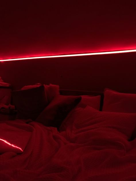 Bed Background For Editing, Red Bed Aesthetic, Bedroom Background For Editing, Dark Red Room Aesthetic, Red Led Lights Bedroom Aesthetic, Maroon Bed, Red Light Room, Red Bedroom Aesthetic, Red Lights Bedroom