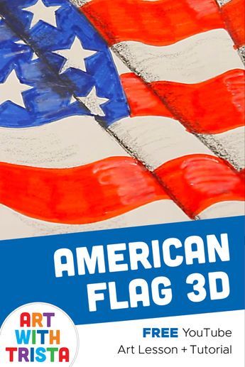 Waving American Flag Drawing, Flag Art Project, Fourth Of July Art, American Flag Drawing, Waving American Flag, July Art, American Flag Painting, American Flag Waving, Flag Drawing