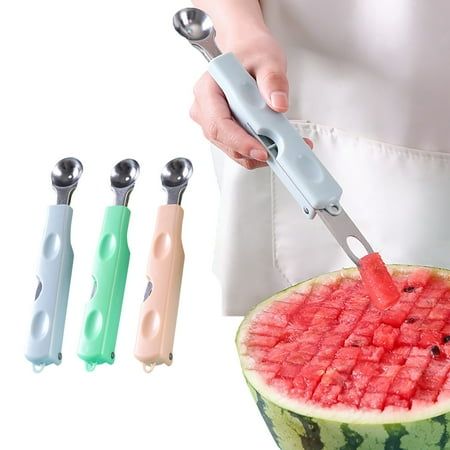 Watermelon Cutter Slicer, 2024 Upgrade Melon Scoop Set, fruit Slicer Cutter Fruit Digging Tool for Home Party Camping Kitchen Gadget Material: Stainless steel Size: 18cmX2.8cmX2cm.  Color: Pink. Vegetable Design, Digging Tools, Kitchen Stainless Steel, Camping Kitchen, Cut Watermelon, Camp Kitchen, Home Party, House Party, Kitchen Gadgets