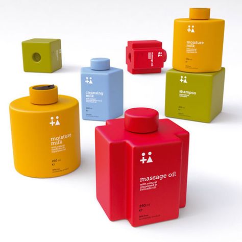 The shampoo bottles that think they're Lego—Inspired by the world's favourite plastic brick, 4yourBaby bottles stack up just like Lego. Check out this inspiring and imaginative product design. Shampoo Packaging, Baby Products Packaging, Bottle Design Packaging, Spot Design, Skincare Packaging, Skin Care Packaging, Shampoo Bottles, Cosmetic Design, Graphic Design Packaging