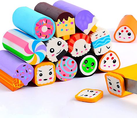 Kids School Gifts, Eraser Collection, Cool Erasers, Carnival Gift, Prize Gifts, Cool School Supplies, Pokemon Coloring Pages, Stationary School, Best Pens