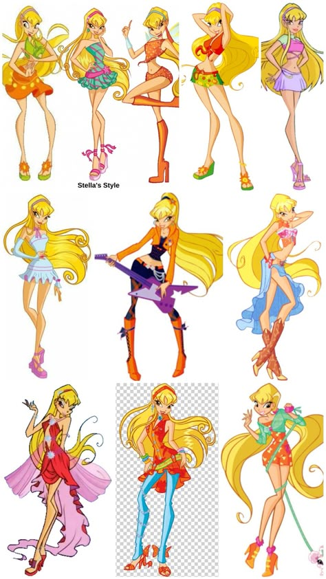 Stella Winx Club All Outfits, Winxcore Outfits, Winx Aesthetic Outfit, Winx Club Stella Outfit, Stella Winx Club Costume, Winx Stella Outfits, Stella Winx Club Outfit, Winx Club Fashion, Winx Club Outfits