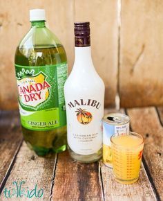 Coconut Malibu rum, pineapple juice, ginger ale, and grenadine syrup will make you think you're on a tropical island with this cocktail recipe. Summer Rum Cocktails, Malibu Rum Drinks, Grenadine Syrup, Rum Drinks Recipes, Malibu Drinks, Resep Smoothie, Malibu Rum, Pineapple Rum, Liquor Drinks