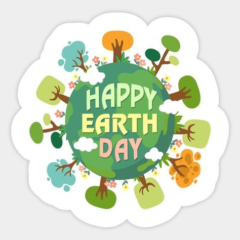 Earth Day Stickers, Happy Earth Day Pictures, Earth Day Aesthetic, April Journal, Earth Day Pictures, Earth Day Quotes, Tiny Trees, Happy Stickers, Festival Theme