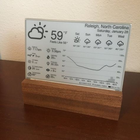 Arduino Display, E Paper Display, Clock Project, Esp8266 Arduino, Weather Display, Arduino Projects Diy, E Ink Display, E Ink, Diy Tech