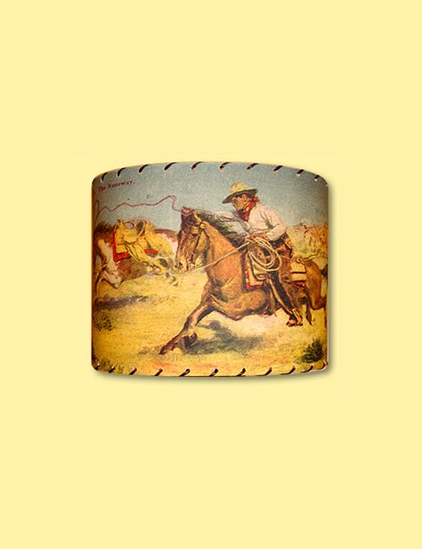 Cowgirl - Western Lamp Shade Western Lamp Shades, Boho Western Living Room, Western Lamp, Cowboy Lamp, Cowboy Bedroom, Vintage Western Decor, Western Lamps, Southwestern Furniture, Western Chair