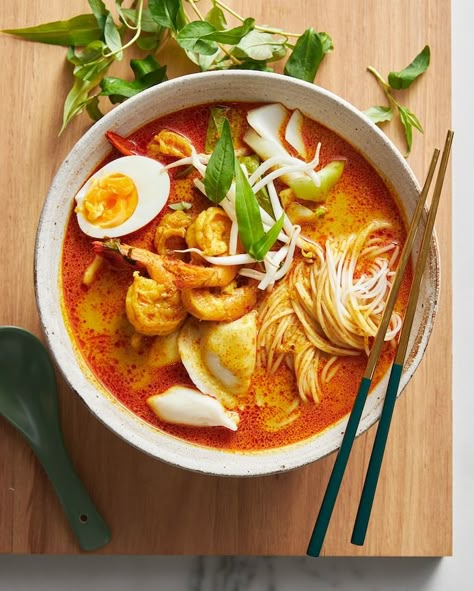 Gatsby Recipes, Beef Egg Noodles, Kitchen Australia, Laksa Recipe, Laksa Soup, Prawn Dumplings, Marion's Kitchen, Soup Stew Recipes, Asian Meals