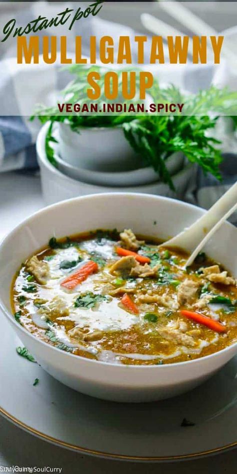 Soup With Veggies, Tofu Cubes, Mulligatawny Soup, Homemade Curry Powder, Chicken Curry Soup, Soup Maker Recipes, Cooked Chickpeas, Vegan Slow Cooker Recipes, Indian Soup