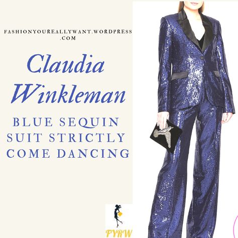 Claudia Winkleman, Sequin Suit, Sequin Pant, Trouser Suit, Blazer Outfit, Strictly Come Dancing, Pant Suit, Blazer Outfits, Trouser Suits