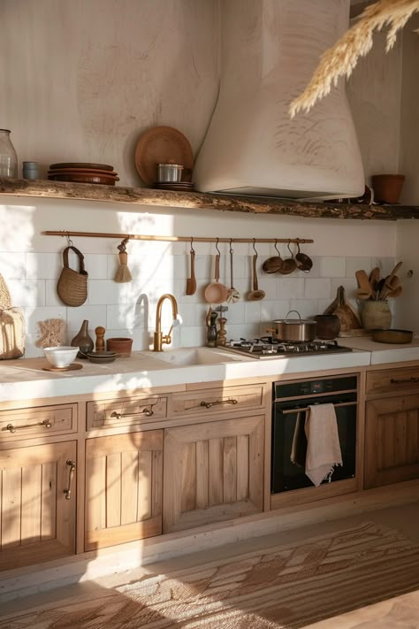 Kitchen Design Country Farmhouse Style, Kitchen Inspirations Rustic, Country Home Aesthetic, Rustic Mediterranean Farmhouse, Country Kitchen Ideas Farmhouse Style, Rustic Cottage Kitchens, Rustic Farmhouse Interior, Rustic Style Furniture, Farm Style Kitchen