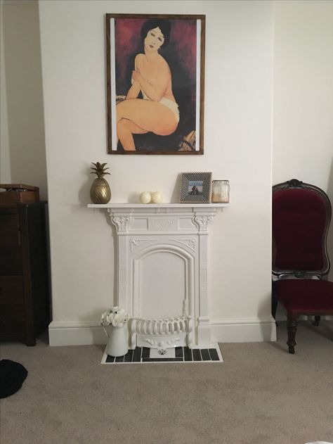 Old Fireplace In Bedroom, Bedroom Fireplace Victorian, Victorian Woodburner Fireplace, Bedroom Fireplace Decor, Victorian Bedroom Fireplace, White Victorian Bedroom, Edwardian Mirror Fireplace, Victorian Fireplace Electric Fire, Wood Burner Fireplace Edwardian