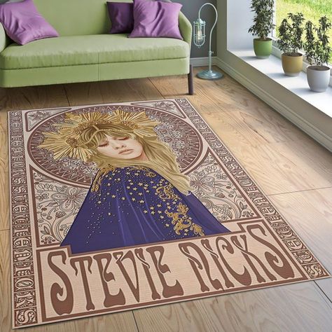 Stevie Nicks Area Rug Carpet Living Room Rug Floor Decor Stevie Nicks Area Rug Carpet Living Room Rug Floor Decor is best seller rug in DreamArtCanada. More related rug at , .Stevie Nicks Area Rug Carpet Living Room Rug Floor Decor Specifications: Material: Flannel surface, sponge middle, and non-slip plastic spots non-woven fabric bottom. Thickness: 6-7mm. Advantages: It is woven and dyed by advanced technology, good fastness, largely soft, nice water absorption, not easy to ball. Applicati... Carpet Decor, Custom Area Rugs, Living Rugs, Stevie Nicks, Exquisite Rugs, Carpet Flooring, Living Room Rug, Floor Decor, Living Room Carpet