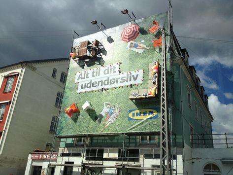 IKEA 3d billboard copenhagen denmark Diy Merchandise, Ikea Restaurant, 3d Billboard, Merchandise Display, Film Festival Poster, Copenhagen City, Festival Poster, Outdoor Advertising, Merchandising Displays