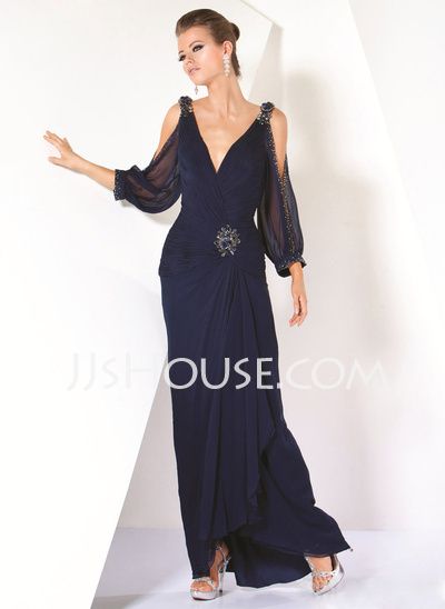 Long Sleeve Chiffon Dress, Mother Of Groom Dresses, Mob Dresses, Chiffon Evening Dresses, Bridal Party Dresses, Evening Dress Fashion, Bride Gowns, Mothers Dresses, Chiffon Long Sleeve