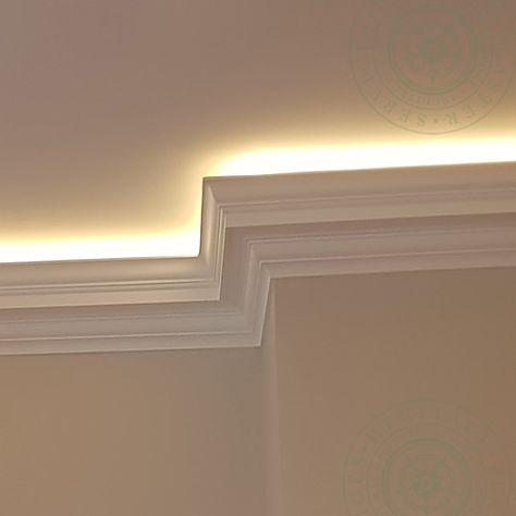 Cornices Ceiling, Ceiling Coving, Plaster Cornice, Cornice Design, Hidden Lighting, Drip Design, Cove Lighting, Ceiling Detail, Decorative Plaster