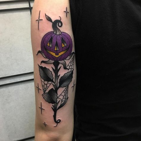 Shin Tattoos, Caramel Apples Halloween, Apple Tattoo, Tattoo Halloween, Shin Tattoo, Pumpkin Tattoo, Purple Pumpkin, Halloween Facts, Halloween Traditions