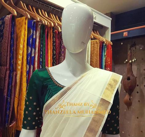 Normal Blouse Designs, Saree Combination, Saree Kerala, Normal Blouse, Blouse Designs Aari Work, Wedding Blouses, Onam Special, Kerala Saree Blouse, Kerala Saree Blouse Designs