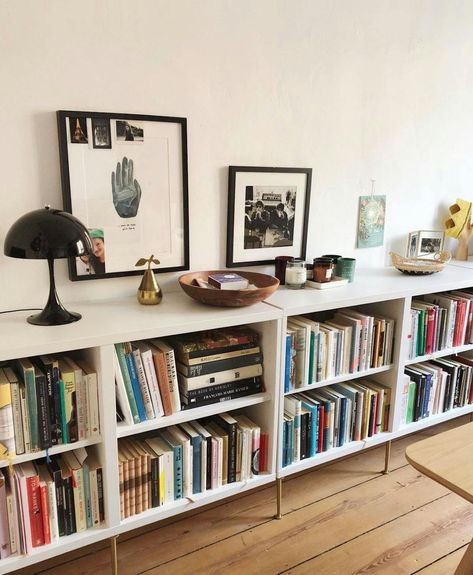 IKEA Kallax Hacks: From Plain to Brilliant in 9 Acts Ikea Bookshelf Hack, Low Bookshelves, Ikea Kallax Hack, Ikea Bookshelves, Bookshelves In Living Room, Ikea Kallax, Kallax Ikea, Ikea Storage, 아파트 인테리어