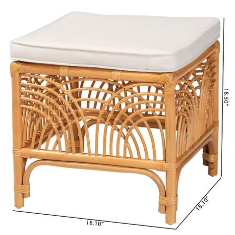 bali & pari Materra Modern bohemian Natural Brown Rattan Footstool - Bed Bath & Beyond - 39479201 Riverside Furniture, Luxury Loft, Boho House, Baxton Studio, Bush Furniture, Furniture Of America, Modern Bohemian, Natural Brown, Kitchen Dining Furniture