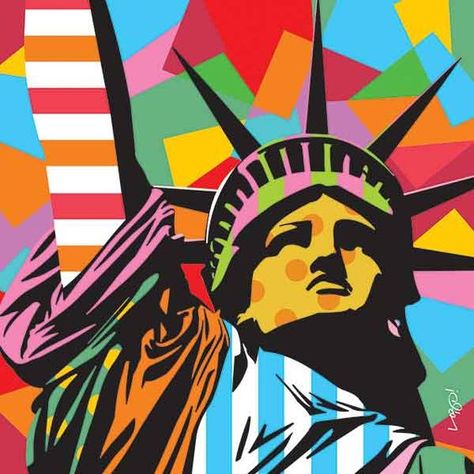 New York Pop Art, Statue Of Liberty Drawing, Statue Of Liberty Art, Neoclassical Sculpture, Pop Art Andy Warhol, Statue Of Liberty New York, Pop Art Paintings, Art Andy Warhol, Liberty New York