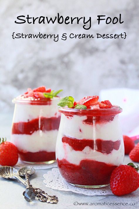 Strawberry Dessert Recipes Easy, Strawberry Fool, Raspberry Fool, Fool Recipe, Cream Desserts Recipes, Fruit Fool, Dessert Strawberry, Recipe Strawberry, British Desserts