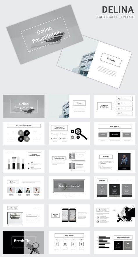 Grey Presentation Design, Pitch Deck Template Design, Grey Deck, Deck Inspiration, Graphic Design Portfolio Layout, Presentation Slides Design, Presentation Deck, Slides Design, Powerpoint Presentation Design