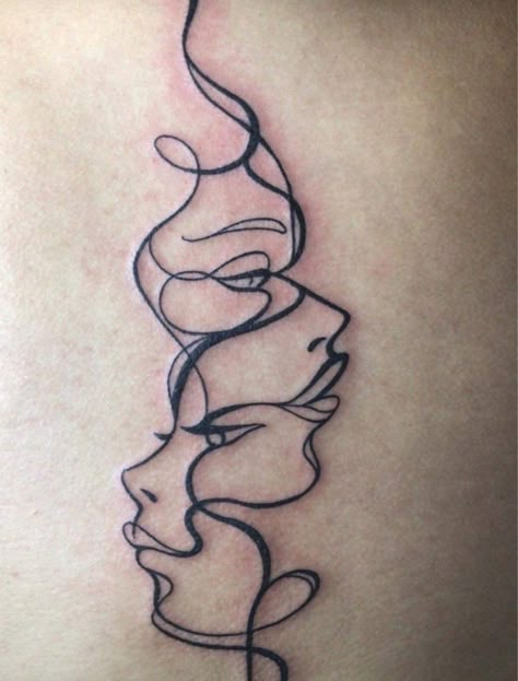 Curly Hair Tattoo, Bestie Dates, Afro Tattoo, Hawaii Tattoo, Tattoo Abstract, Mom Daughter Tattoos, Cute Finger Tattoos, Line Tattoo Ideas, Single Line Tattoo