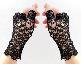 Gothiс Lace Evening fingerless gloves. Hand Jewelry Steampunk Black Retro Crochet mittens, Victorian fingerless gloves, Arm wrist warmers Victorian Gloves, Moda Steampunk, Steampunk Black, Lace Fingerless Gloves, Gloves Crochet, Crochet Gloves Pattern, Evening Gloves, Formal Gloves, Gloves Pattern