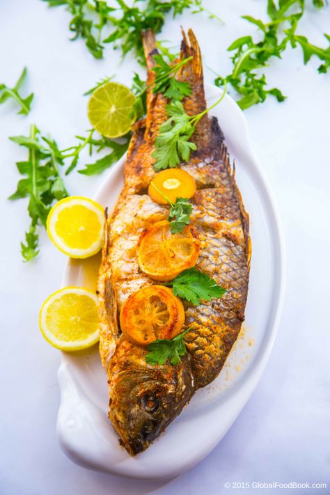 SPICY GRILLED CROAKER FISH Greek Fish Recipe, Croaker Fish, Greek Fish, Greek Church, Fish Grill, Bbq Fish, Roast Fish, Healthiest Seafood, Nigerian Food