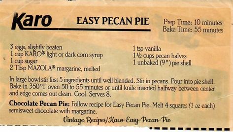 Karo Syrup Pecan Pie, Karo Pecan Pie, Impossible Pumpkin Pie, Easy Pecan Pie, Praline Recipe, Best Pecan Pie, Pecan Pie Easy, Pecan Praline, Karo Syrup