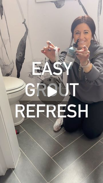 Brooke Larsen - DIY & Home on Instagram: "Is your grout a mess like mine?  I have the best fix!  Don’t drill it out. Just use this Mapei grout refresh and it will be as good as new. Comment with  grout for the links and tutorial to be sent as a DM. 
#tilerestoration #tilerepair #tilegrout #tilegroutcleaning" How To Get Grout White Again, Grout Refresh, Paint Grout, Easy Grout, Mapei Grout, Tile Repair, Clean Tile Grout, Decor 2023, Tile Grout