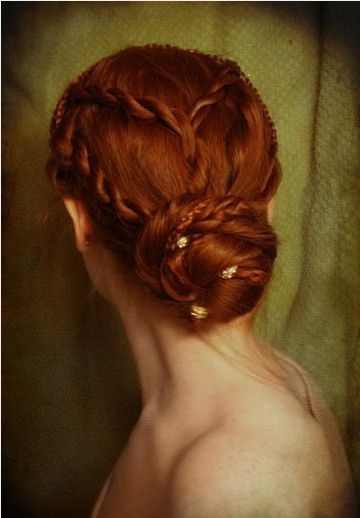 Braided Updo, Red Hair, A Woman, Braids, Hair, Red, Gold, Plaits