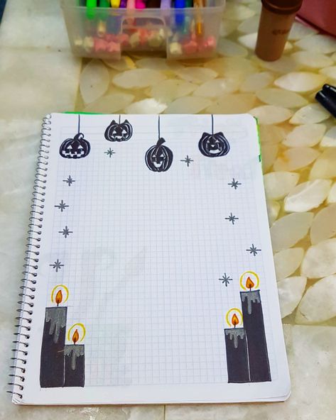 Halloween Border Design, Marcos Halloween, تزيين دفاتر, Halloween Borders, Life Quotes Wallpaper, Book Art Projects, Baby Boy Outfits Swag, Front Page Design, Bond Paper Design