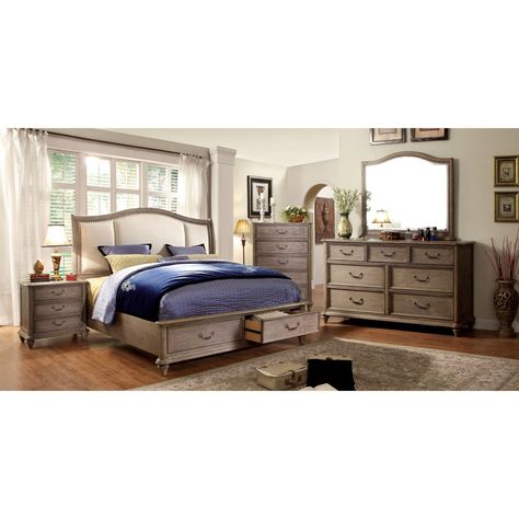 Bedroom Sets Queen Furniture With Mattress #furniturebekasi King Size Bedroom Sets, Upholstered Sleigh Bed, California King Size Bed, Queen Sized Bedroom, Platform Bedroom Sets, Platform Storage, Double Drawer, King Sized Bedroom, Neutral Fabric